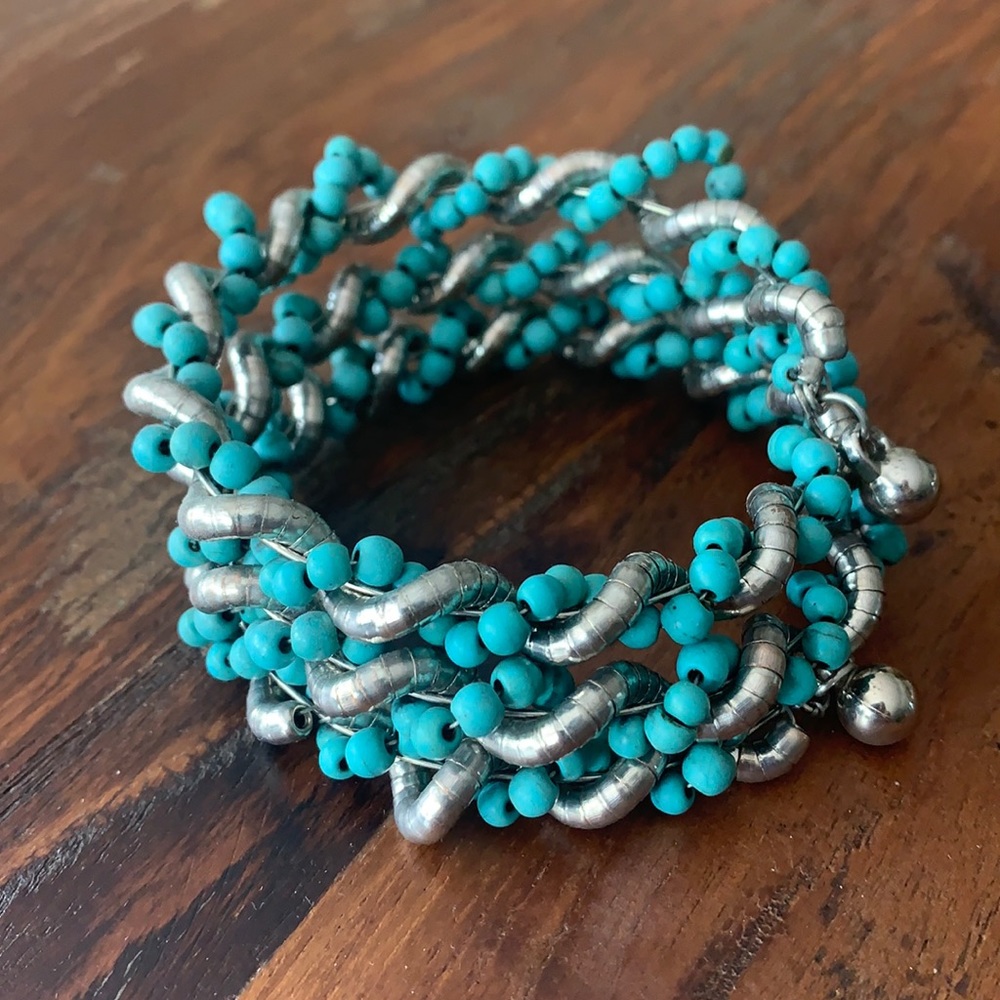 Beaded Turqouise wrap bracelet